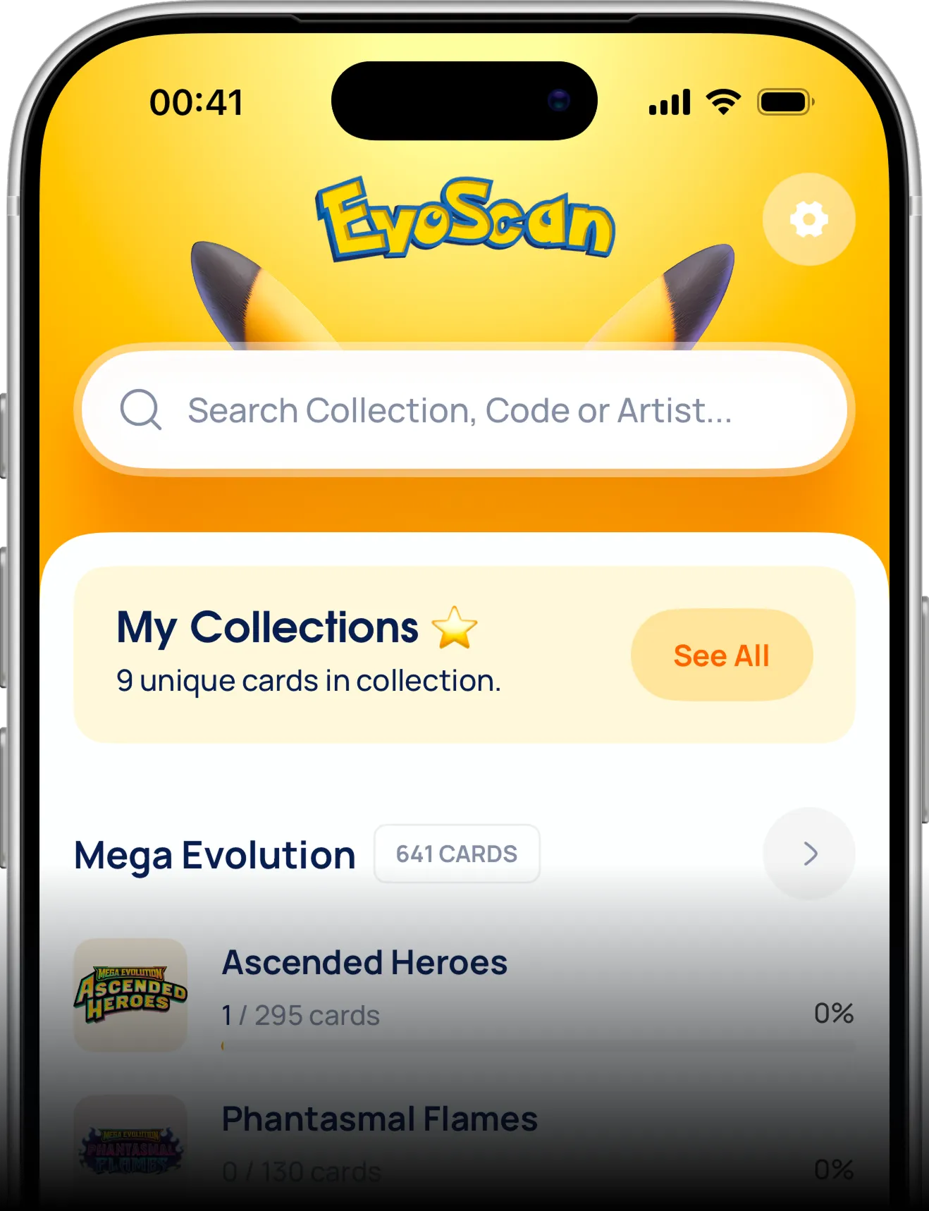 Screenshot of EvoScan app scanning and tracking Pokémon TCG cards