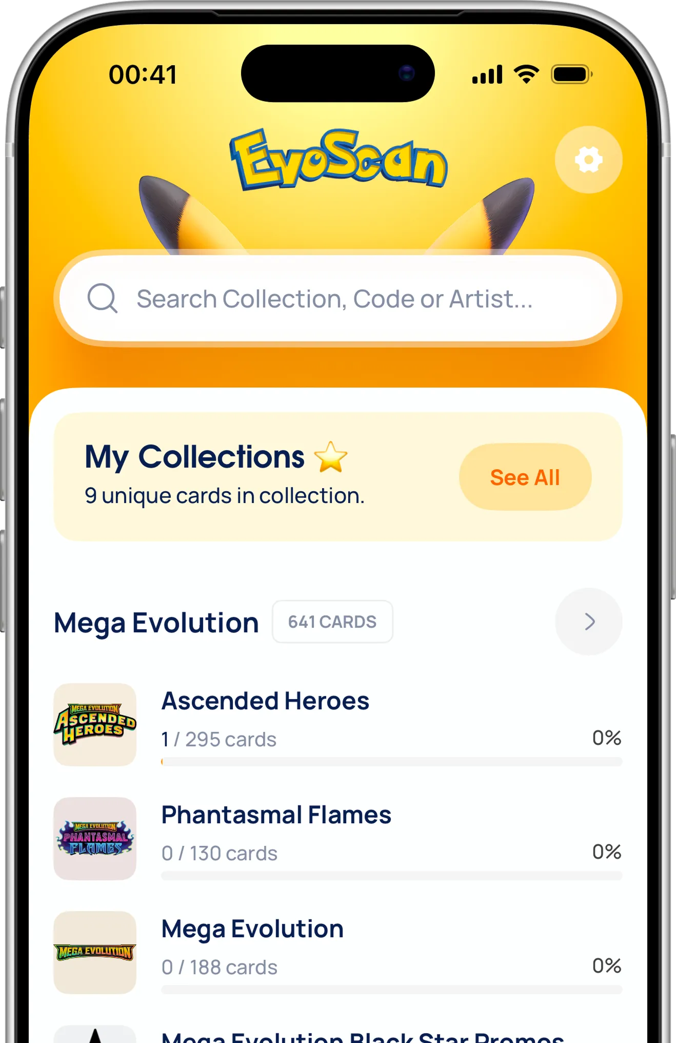 CScreenshot of EvoScan app scanning and tracking Pokémon TCG cards